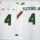 Mark Fletcher Jr. Jersey Miami Hurricanes #4 White Stitched