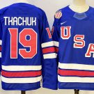 Matthew Tkachuk USA #19 Hockey Blue 2026 Home Replica Jersey