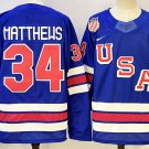 Auston Matthews USA #34 Hockey Blue 2026 Home Replica Jersey