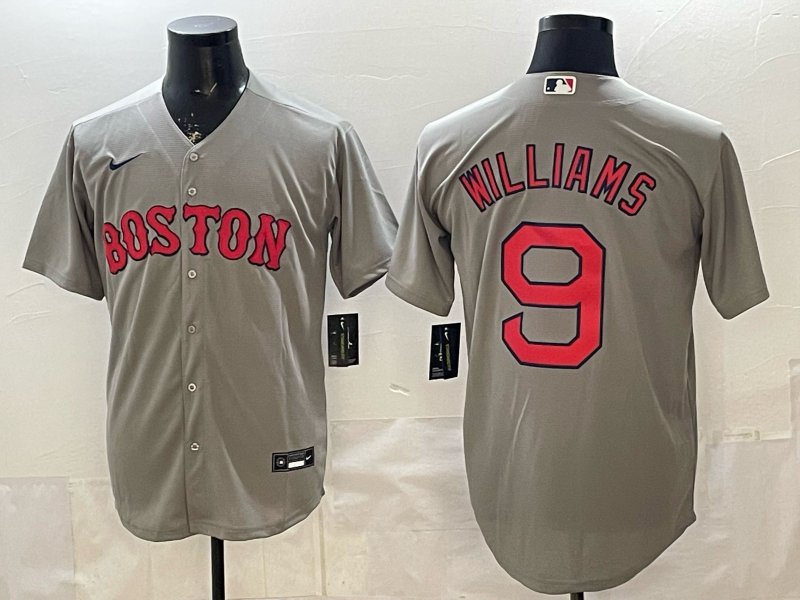 Ted Williams Jersey Boston Red Sox #9 Gray Stitched