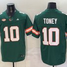 Malachi Toney Jersey Miami Hurricanes #10 Green Stitched
