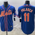 Jorge Polanco Jersey New York Mets #11 Blue Stitched