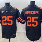 Hurricanes Jersey Miami Hurricanes #25 Black Stitched