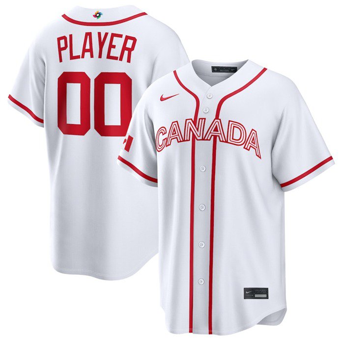 Custom Canada Baseball Active Player White 2026 World Baseball Classic Home Stadium Stitched Jersey