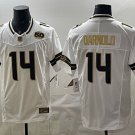 Seattle Seahawks #14 Sam Darnold White Gold F.U.S.E. 50th Season Patch Vapor Limited Stitched Jersey