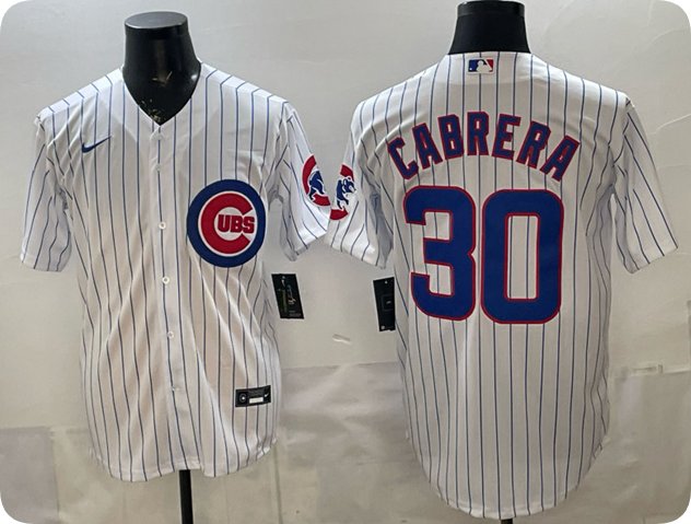 Chicago Cubs #30 Edward Cabrera White Stitched Jersey