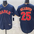 Kazuma Okamoto Japan Baseball #25 Navy 2026 World Baseball Classic Road Stadium Stitched Jersey