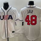 USA Baseball #48 Griffin Jax White 2026 World Baseball Classic Home Stadium Stitched Jersey