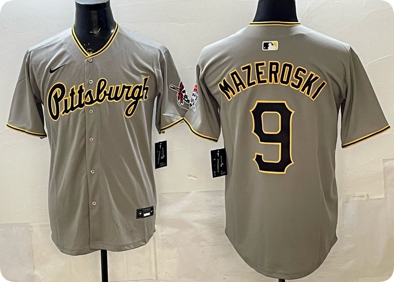 Pittsburgh Pirates #9 Bill Mazeroski Grey Limited Stitched Jersey