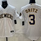 Milwaukee Brewers #3 Joey Ortiz White Stitched Jersey