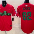 Philadelphia Phillies #62 Jason Kelce Red Limited Stitched Jersey
