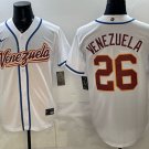 Venezuela #26 Venezuela White 2026 World Baseball Classic Jersey