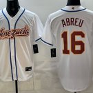 Venezuela #16 Wilyer Abreu White 2026 World Baseball Classic Jersey