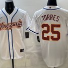 Venezuela #25 Gleyber Torres White 2026 World Baseball Classic Stitched Jersey