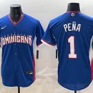 Dominican Republic Baseball #1 Jeremy Pena Royal 2026 World Baseball Classic Road Stadium Jersey