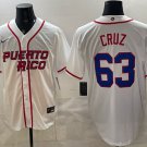 Puerto Rico Baseball #63 Fernando Cruz White 2026 World Baseball Classic Home Stadium Jersey