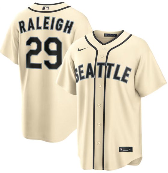 Seattle Mariners #29 Cal Raleigh Cream Alternate Stitched Jersey