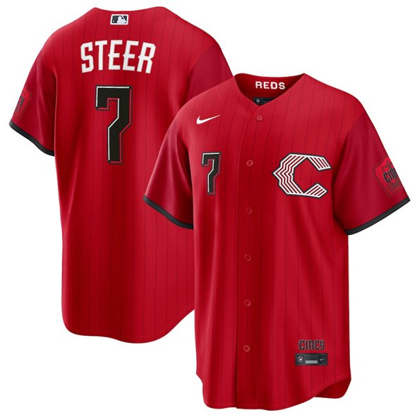 Cincinnati Reds #7 Spencer Steer Red 2026 City Connect Stadium Stitched Jersey