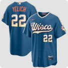Milwaukee Brewers #22 Christian Yelich Mineral Blue 2026 City Connect Stadium Stitched Jersey
