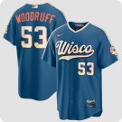 Milwaukee Brewers #53 Brandon Woodruff Mineral Blue 2026 City Connect Stadium Stitched Jersey