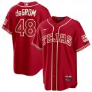 Texas Rangers #48 Jacob deGrom Red 2026 City Connect Stadium Stitched Jersey