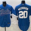 Italy Baseball #20 Miles Mastrobuoni Blue 2026 World Baseball Classic Home Stadium Stitched Jersey