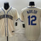 Seattle Mariners #12 Josh Naylor Cream Alternate Stitched Jersey