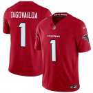 Atlanta Falcons #1 Tua Tagovailoa Red 2026 New F.U.S.E. Vapor Untouchable Limited Stitched Jersey