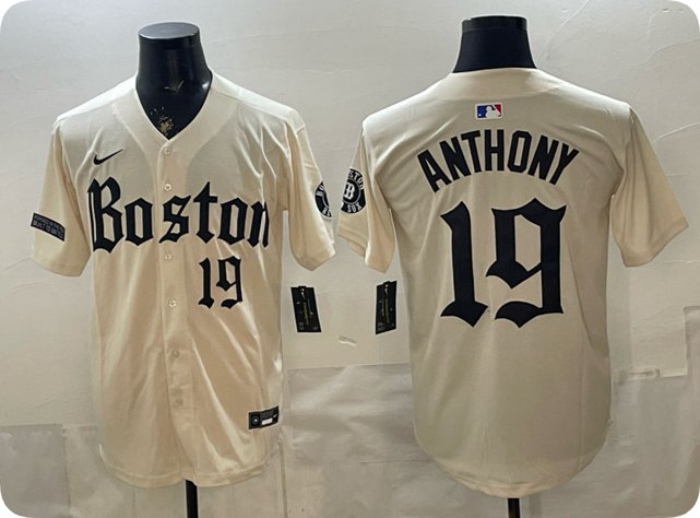 Boston Red Sox #19 Roman Anthony Cream Gothic Vapor Limited Stitched Jersey