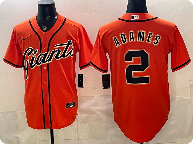 San Francisco Giants #2 Willy Adames Orange Stitched Jersey