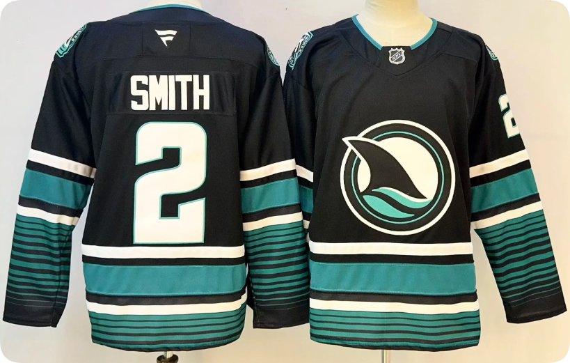 San Jose Sharks #2 Will Smith Black Authentic Stitched Hockey Jersey