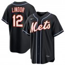 New York Mets #12 Francisco Lindor 2026 Black Out Stitched Jersey