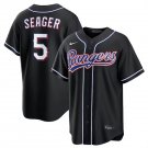 Texas Rangers #5 Corey Seager Fashion Replica Black Out Jersey