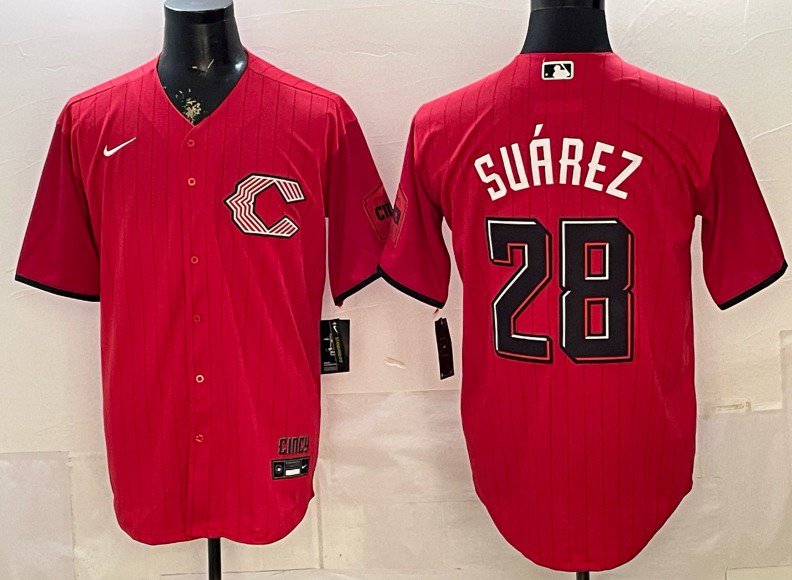 Cincinnati Reds #28 Eugenio Suarez Red 2026 City Connect Stadium Stitched Jersey