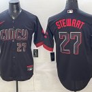 Cincinnati Reds #27 Stewart Black City Connect Stitched Jersey