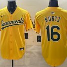Oakland Athletics #16 Nick Kurtz Yellow Stitched Jersey