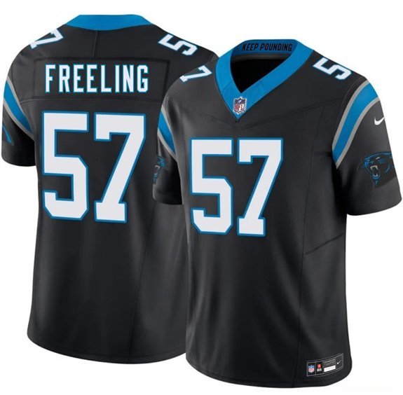 Carolina Panthers #57 Monroe Freeling Black 2026 Draft F.U.S.E. Vapor Limited Stitched Jersey