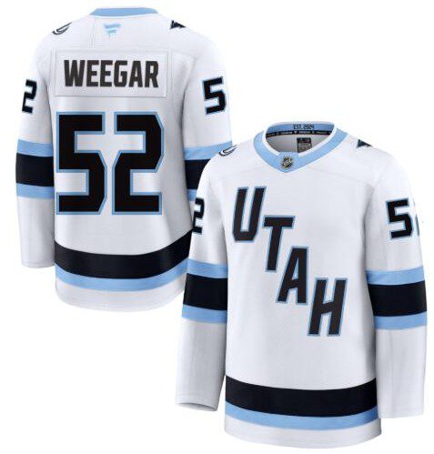 Utah Mammoth #52 Mackenzie Weegar White Away Premium Stitched Hockey Jersey