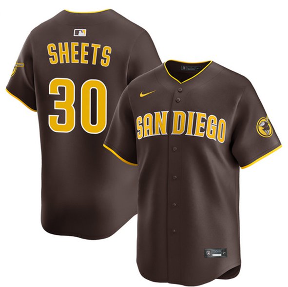 San Diego Padres #30 Gavin Sheets Brown 2026 Road Limited Stitched Jersey