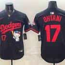 Dodgers #17 Shohei Ohtani Black Hello Kitty Night 2025 World Series Champions Patch Jersey