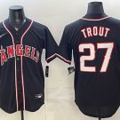 Los Angeles Angels #27 Mike Trout 2026 Fashion Replica Black Out Stitched Jersey