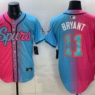 Men's San Antonio Spurs #11 Carter Bryant Pink Blue Stitched Jersey