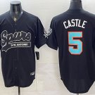 Men's San Antonio Spurs #5 Stephon Castle Black Stitched Jersey