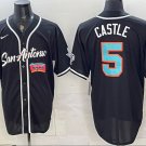 Men's San Antonio Spurs #5 Stephon Castle Black Stitched Jersey 1