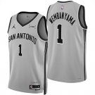 San Antonio Spurs #1 Victor Wembanyama Silver 2025-26 Statement Edition Stitched Basketball Jersey