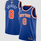 New Yok Knicks #8 OG Anunoby Blue 2026 Finals Patch Icon Edition Stitched Basketball Jersey