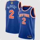 New Yok Knicks #2 Miles McBride Blue 2026 Finals Patch Icon Edition Stitched Basketball Jersey