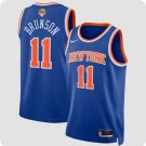 New Yok Knicks #11 Jalen Brunson Blue 2026 Finals Patch Icon Edition Stitched Basketball Jersey