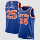 New Yok Knicks #25 Mikal Bridges Blue 2026 Finals Patch Icon Edition Stitched Basketball Jersey