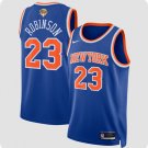 New Yok Knicks #23 Mitchell Robinson Blue 2026 Finals Patch Icon Edition Stitched Basketball Jersey